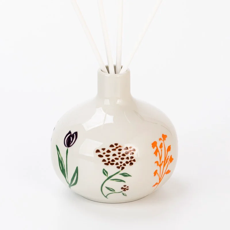 Retro Style Offwhite Glazed Ceramic Bottle Ceramic Reed Diffuser Bottles
