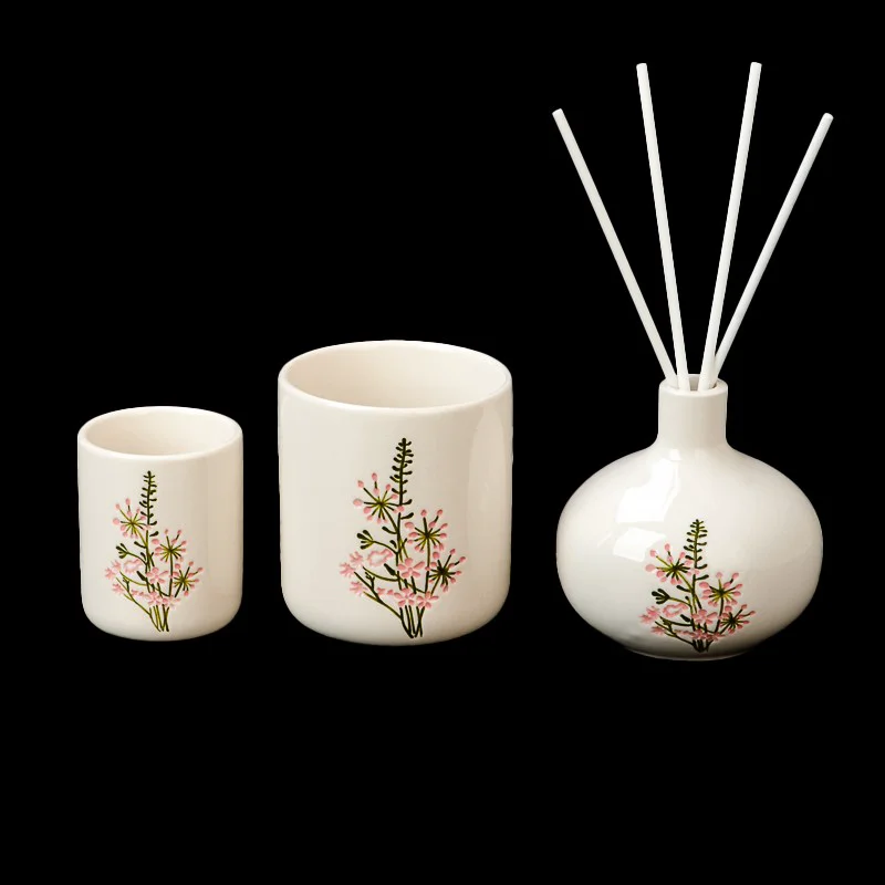 Wholesale Ceramic Candle Jar Empty Clay Container Vessel Home Decor