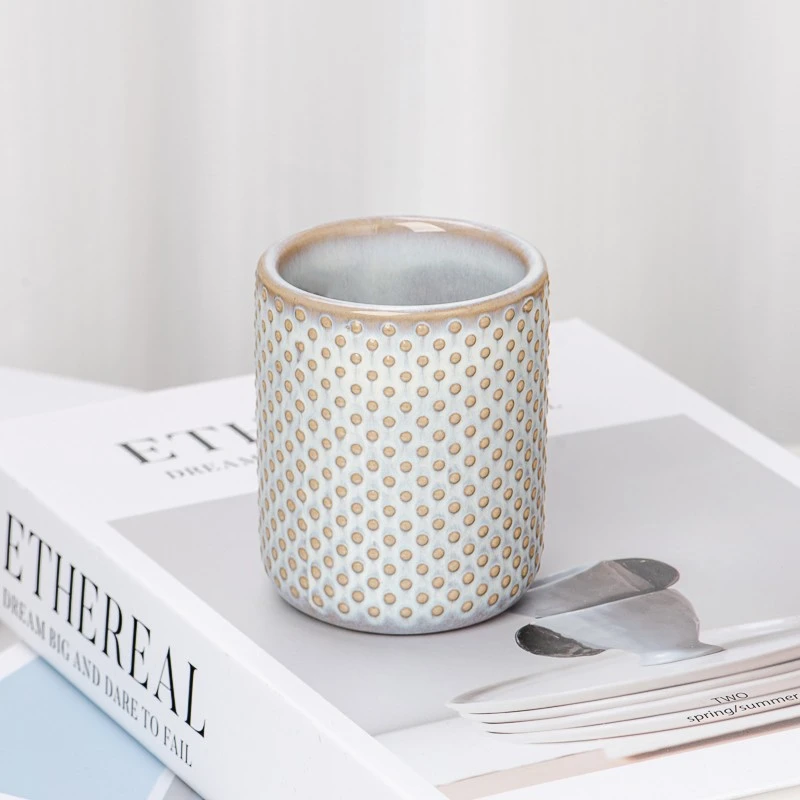 Wholesale Spotty Porcelain Soy Wax Candle Vessels Jars Ceramic Candle Jar