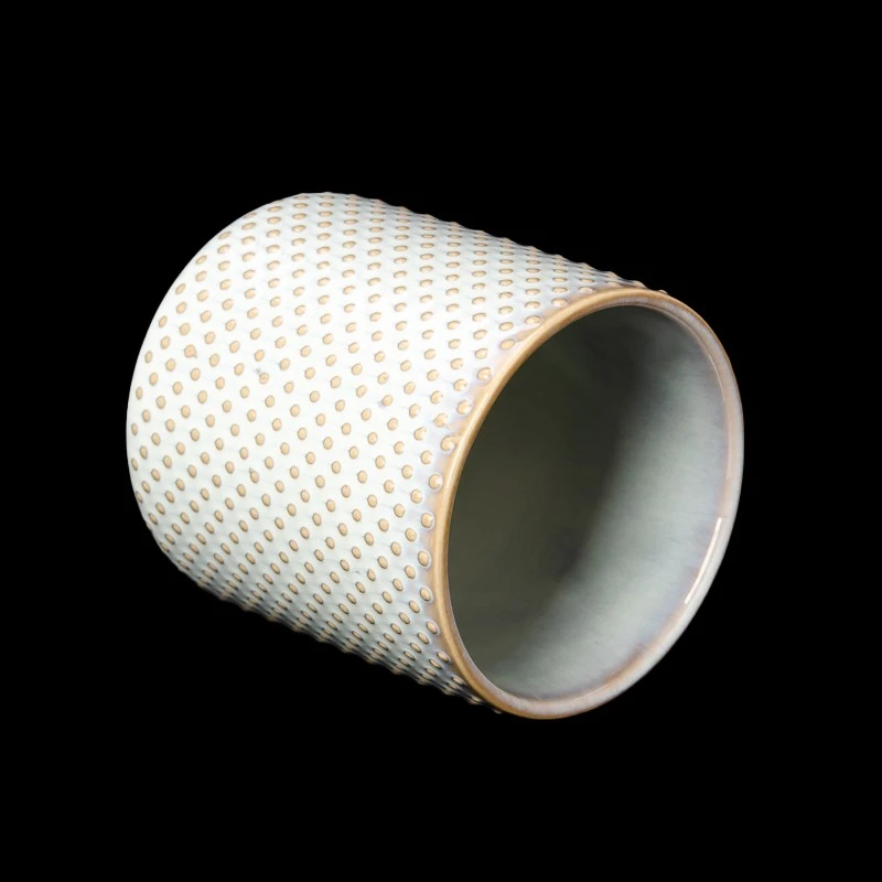 Wholesale Spotty Ceramic Candle Jar Home Decor