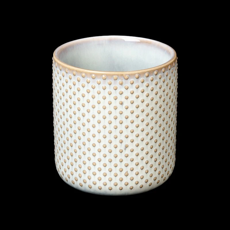 Wholesale Spotty Ceramic Candle Jar Home Decor