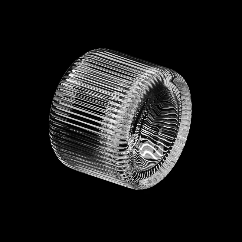 条纹图案玻璃烛台蜡烛容器