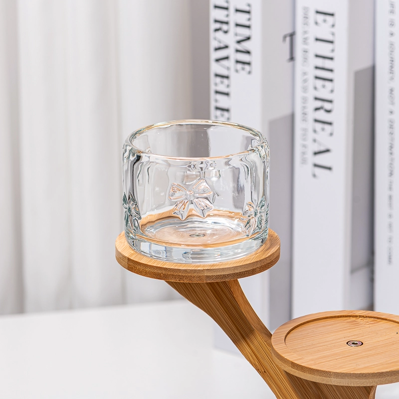 Luxury Customize Color Transparent Glass Jar 185ml Empty Candle Jar for Candle Making