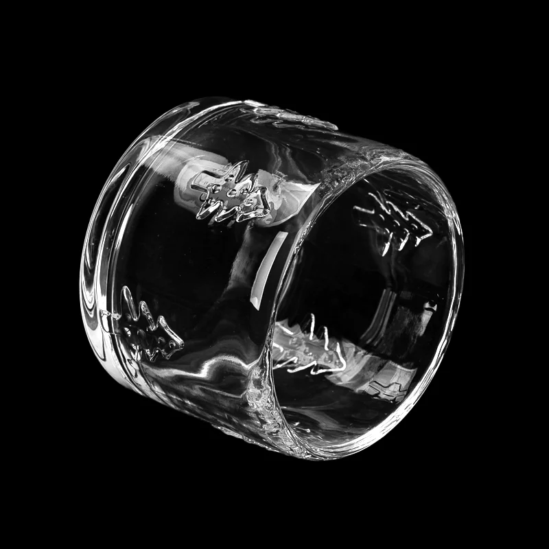 New Arrival Tree Pattern Short Glass Vessel 327ml Soy Wax Candle Jar for Candle Making