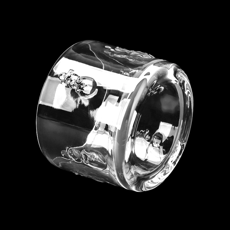 New Arrival Snowman Pattern Glass Vessel 328ml Scented Candle Jar for Wholesaling