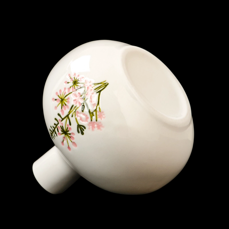Elegant Flower Pattern Round Ceramic Diffuser Bottle for Home Fragrance