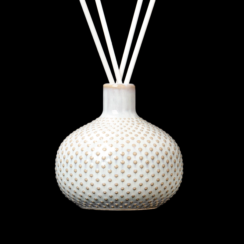 Wholesale White Spot Ceramic Bottle Aroma Reed Diffuser 