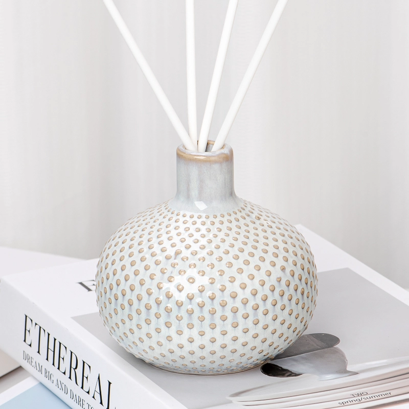 Wholesale White Spot Ceramic Bottle Aroma Reed Diffuser 
