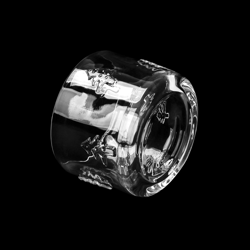 Fancy Tree Pattern Clear Glass Vessel 5oz Empty Candle Jar Glass