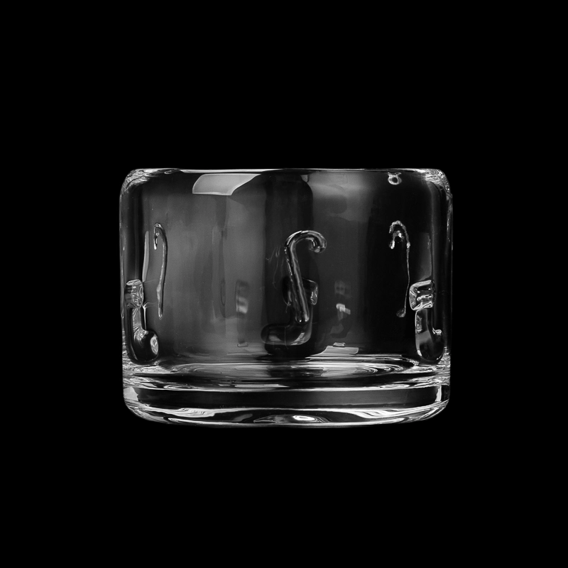 Smaller Capacity Adorable Pattern Customize Color Glass Jar Empty Candle Jar