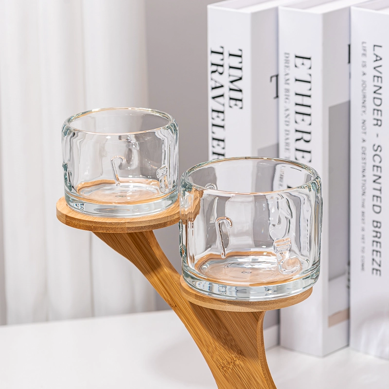 Smaller Capacity Adorable Pattern Customize Color Glass Jar Empty Candle Jar