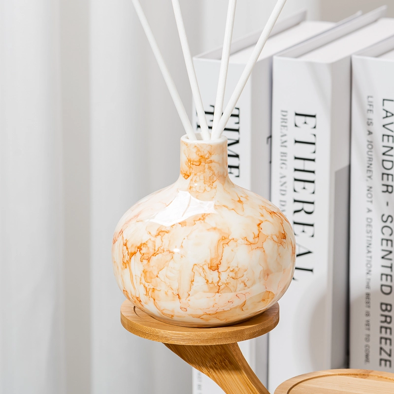 Elegant Style Customized Round Ceramic Diffuser Bottle for Fragrance