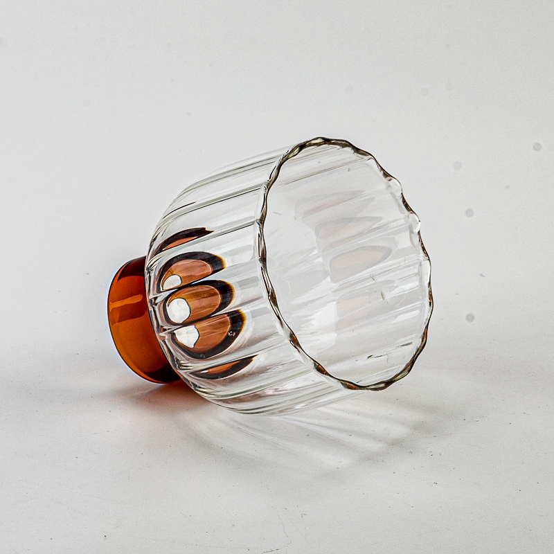 Luxury Style High Borosilicate Colored Glass Vessel Candle Jar Supplying