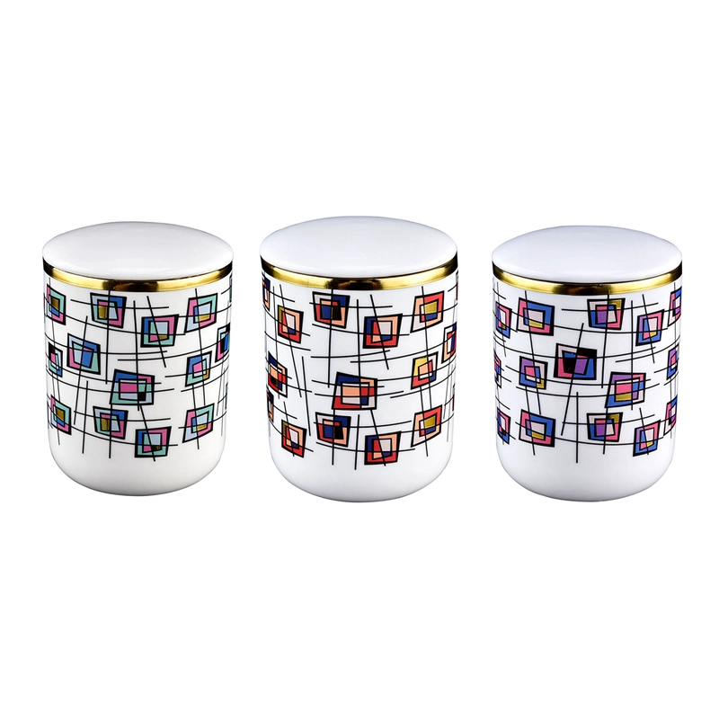 Wholesale Custom Hand-Glazed Ceramic Candle Jar with Lid
