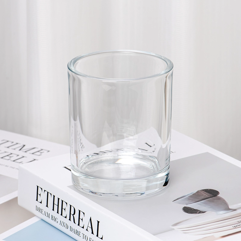 Wholesale Simple Straight Body Clear Glass Candle Jars