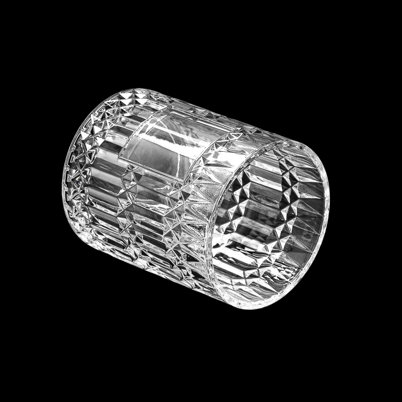 Luxury Customize Lable 675ML Glass Candle Jar with Glass Lid for Home Decoration