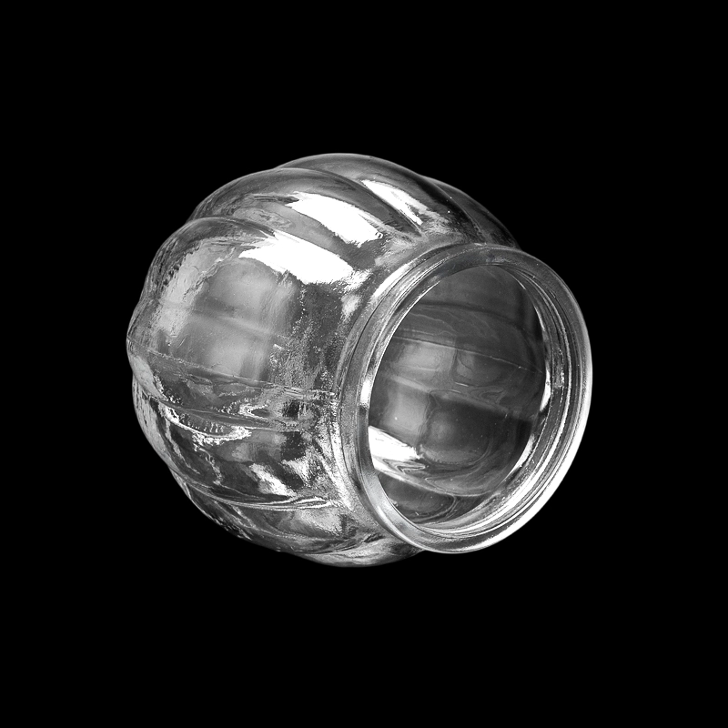 Pumpkin Shape Transparent Customize Color Glass Candle Jar with Lid for Wholesaling