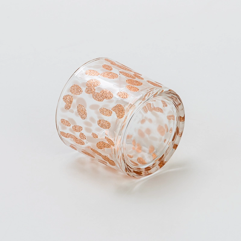 Wholesaling Elegant Decal Artistic PatternTransparent Glass Candle Jar for Home, Wedding & Party Decor