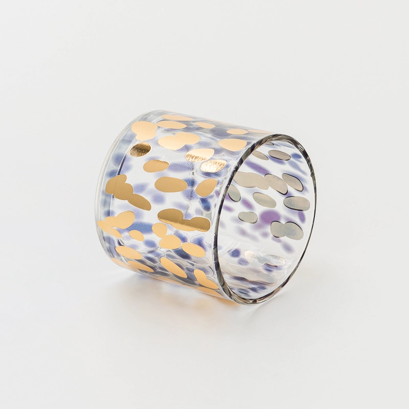 Customizable Transparent Glass Candle Jar with Artistic Patterns Decal Recyclable for Home Fragrance