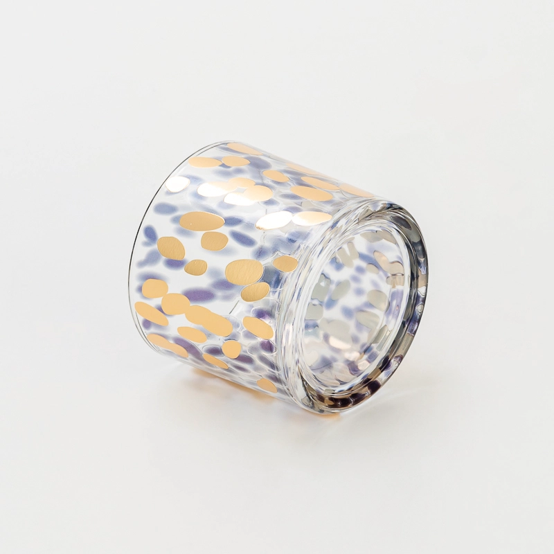 Customizable Transparent Glass Candle Jar with Artistic Patterns Decal Recyclable for Home Fragrance
