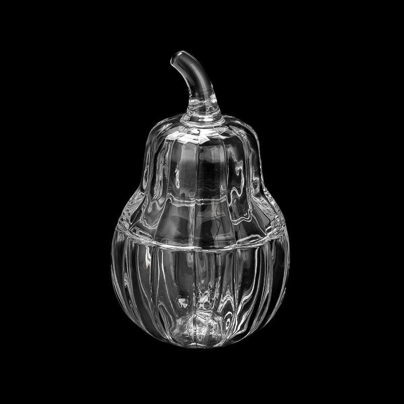 New Arrival Pumpkin Glass Candle Jar with Glass Lid for Home Decor Easter Festival