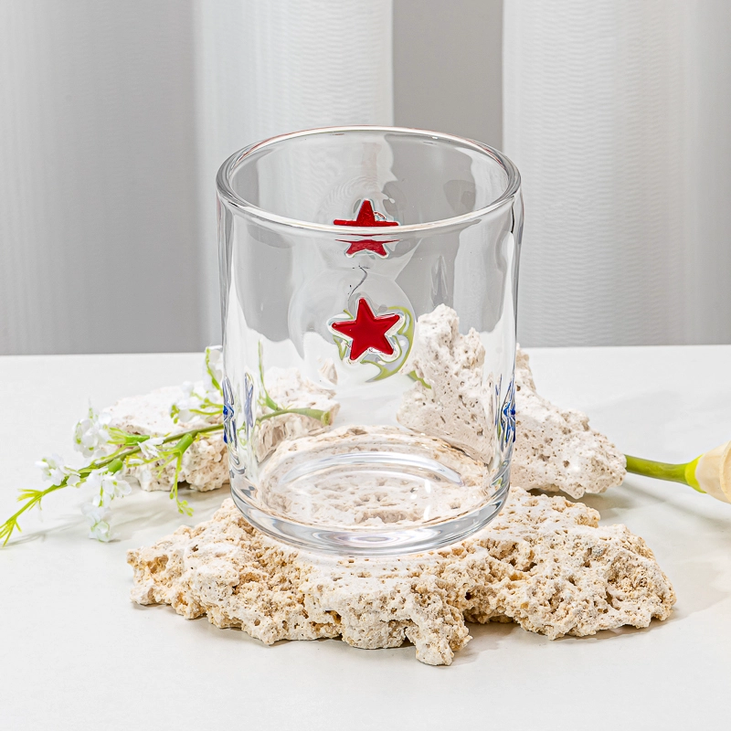 Embossed Star Pattern Glass Candle Jars 14oz Reusable Empty Scented Candle Jar Wholesale Home Table Display