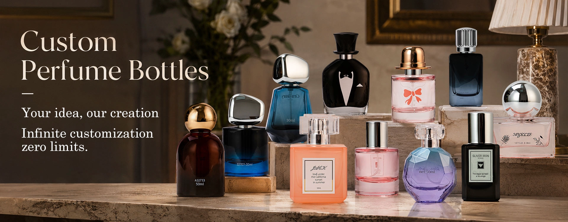 Glass perfume bottle collection