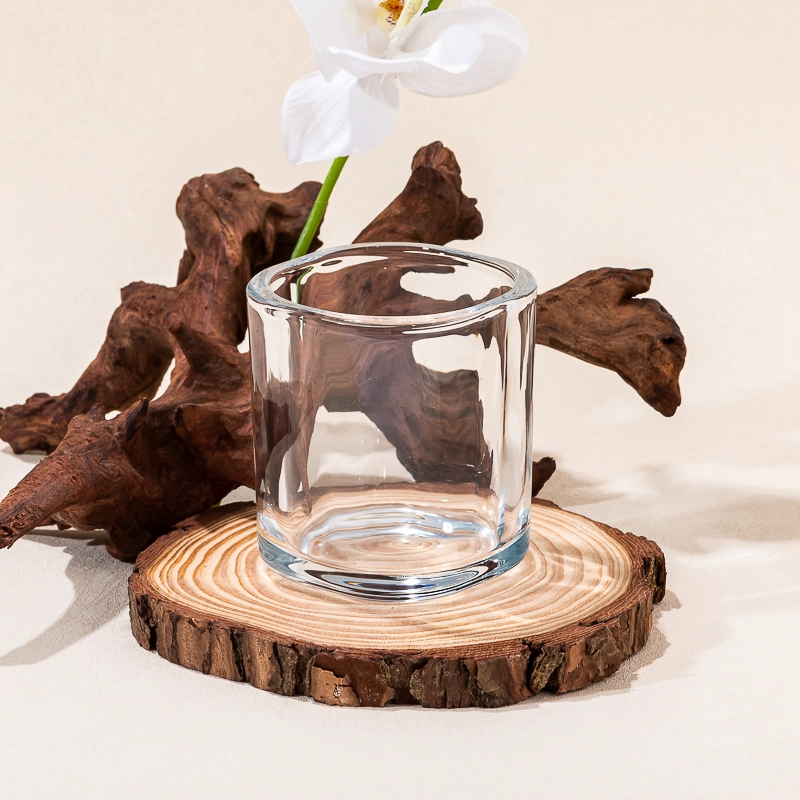 Elegant Custom Color & Logo Durable Glass Candle Jar 8oz Vessel High Quality Recyclable Candle Holder for Candles Making