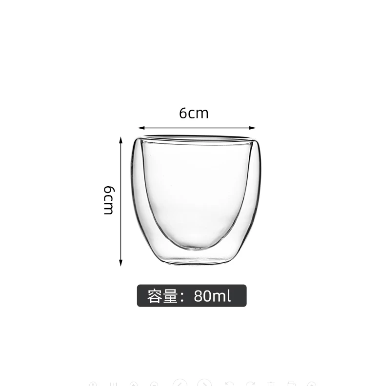 Wholesale spot 80ml 3oz double layer glass coffee cup. Source factory