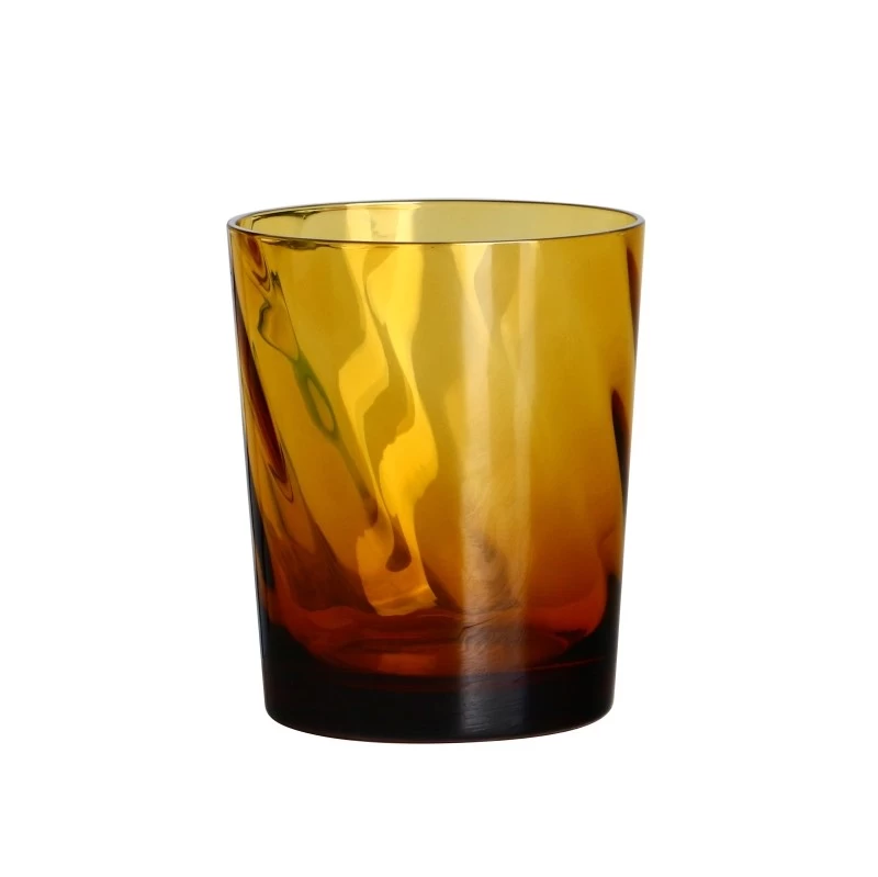 10oz colored transparent amber wave glass tumbler cup