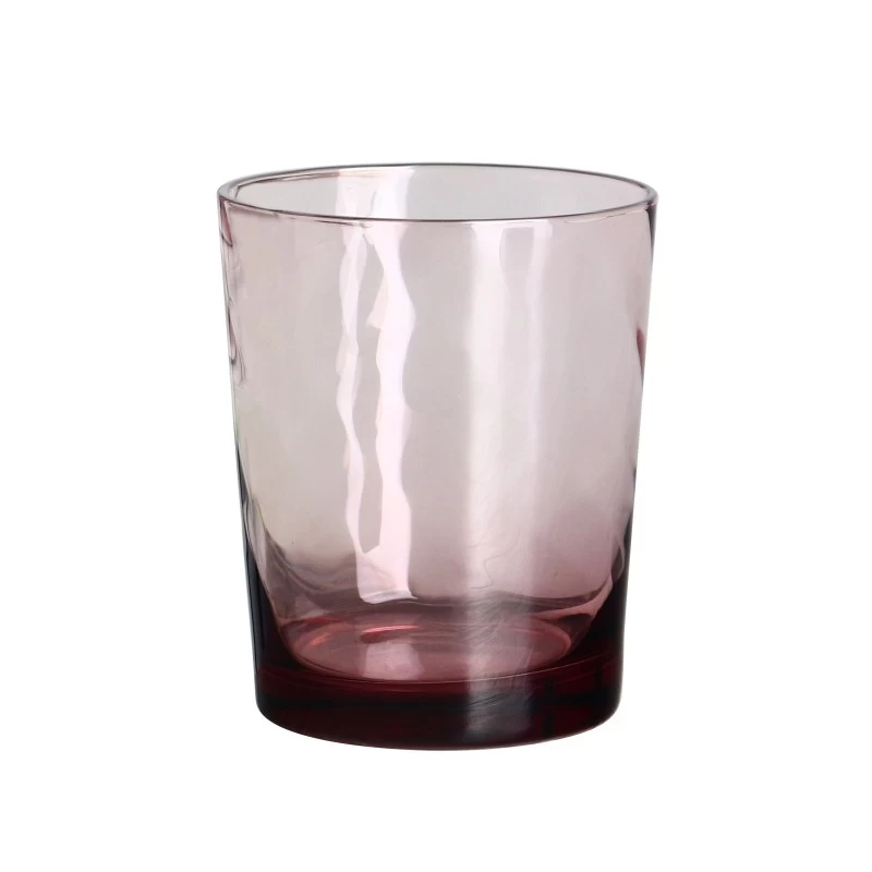 Copa de vaso de vidrio rosa transparente de color rosa transparente de 10 oz