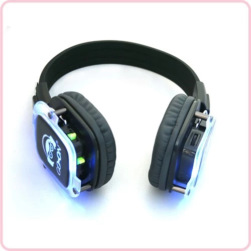 China RF-309 Markt führend mehrere LED-Leuchten und individuelles Logo Wireless Silent Disco-Kopfhörer für ruhige Veranstaltung und Party Hersteller