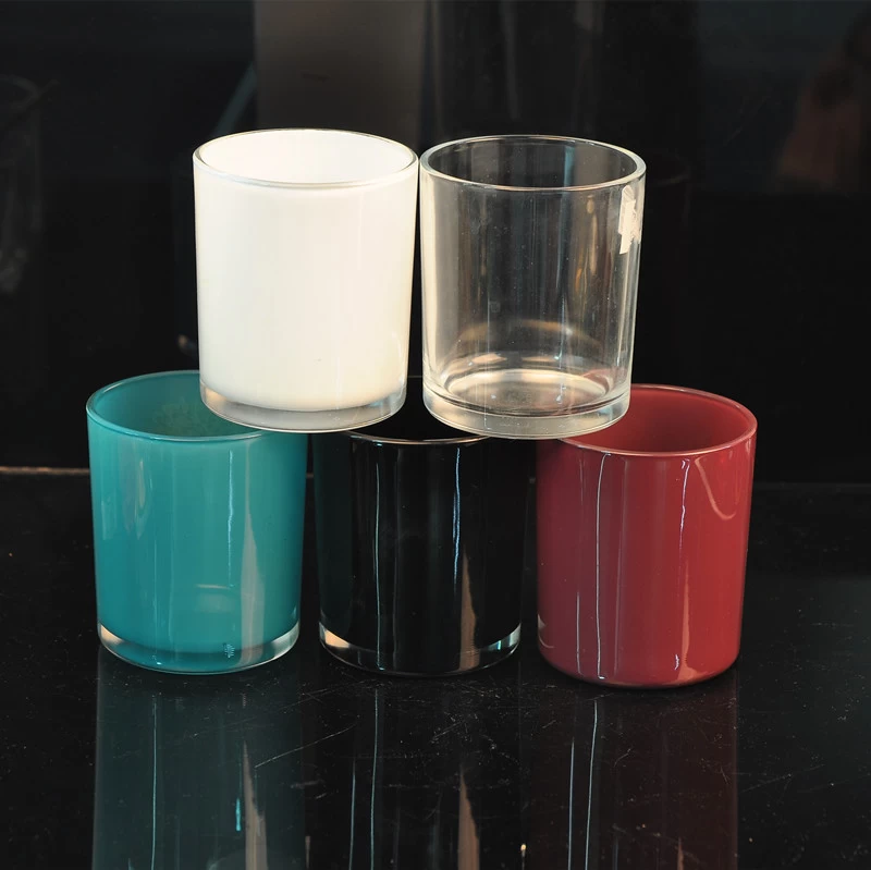 matte white matte black glass candle vessels with wooden lid