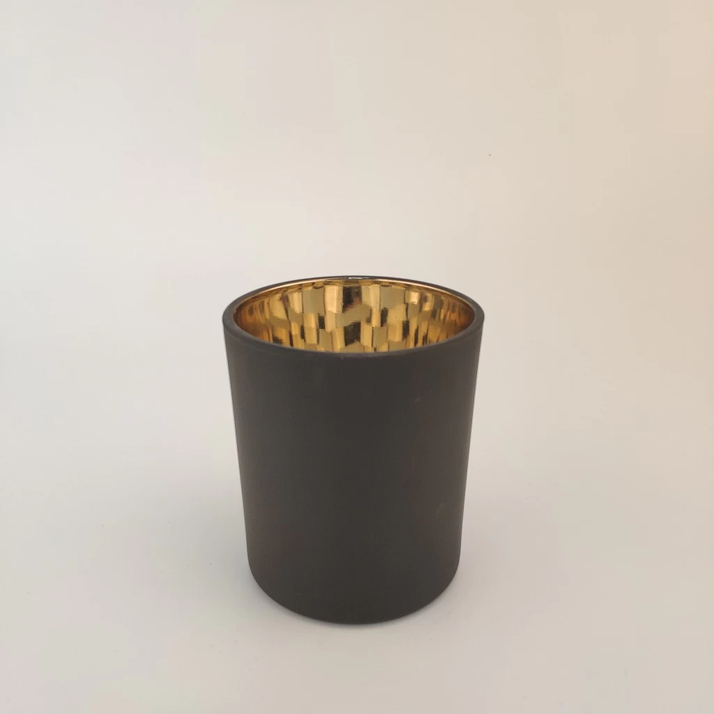 Sealbhóir Candle Gloine Black Neamhlonrach le hór taobh istigh