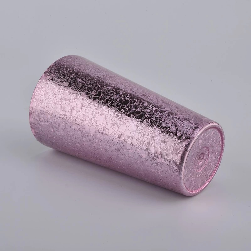 14oz electroplating pink outside of the glass candle holder for wholesale