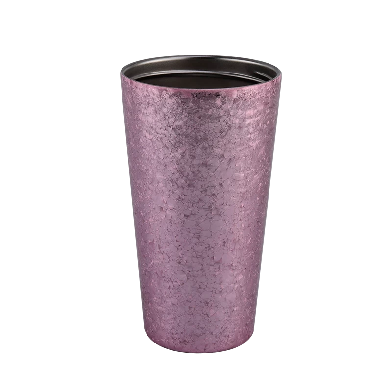 14oz electroplating pink outside of the glass candle holder for wholesale