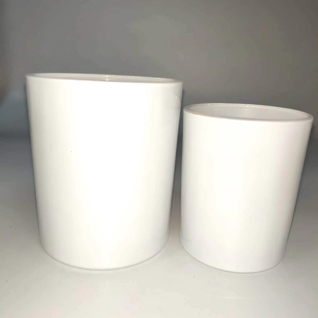 glossy white glass jars for candle making 400ml