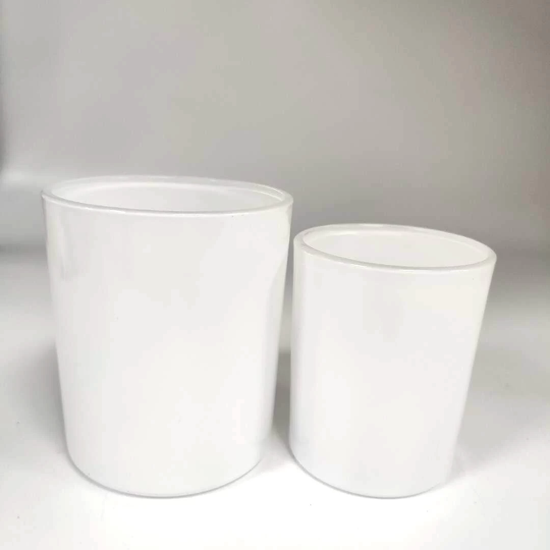 glossy white glass jars for candle making 400ml