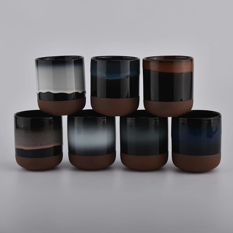 Portacandele in ceramica multicolore per candele profumate