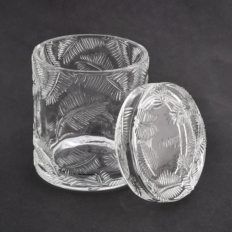 300ml Luxus-kundenspezifische Farbglas-Diamant-Effekt-Kerzenhalter mit Deckeln