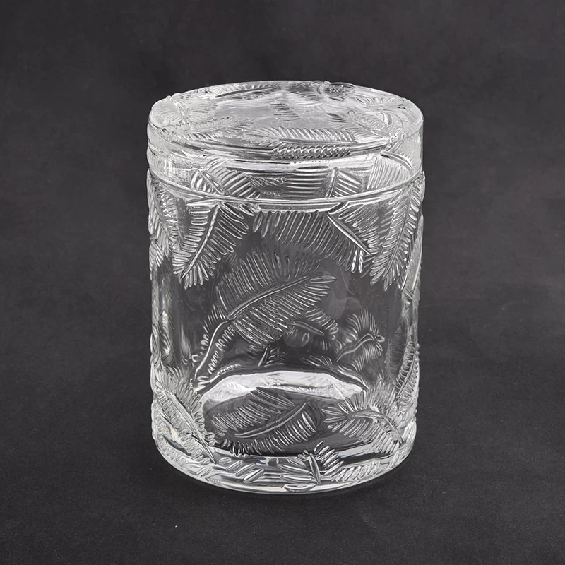 300ml Luxus-kundenspezifische Farbglas-Diamant-Effekt-Kerzenhalter mit Deckeln