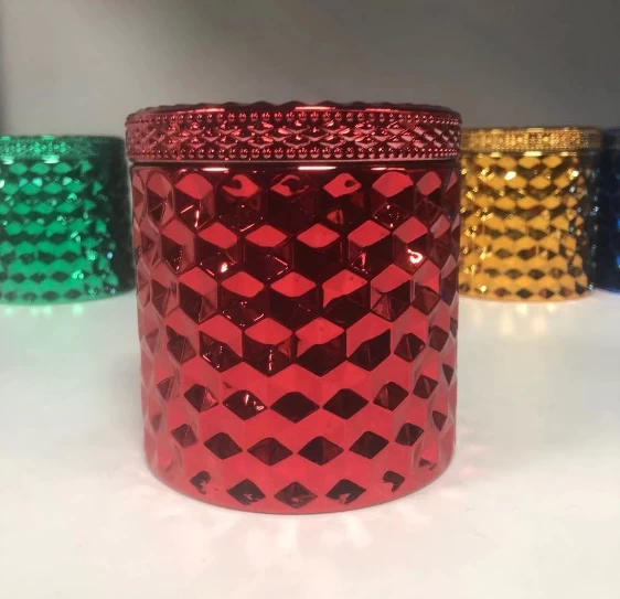 colored electroplating woven jar with lid silver inside