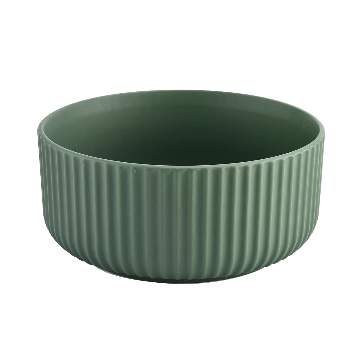 Contenitori di candela in ceramica vetrata verde opaco