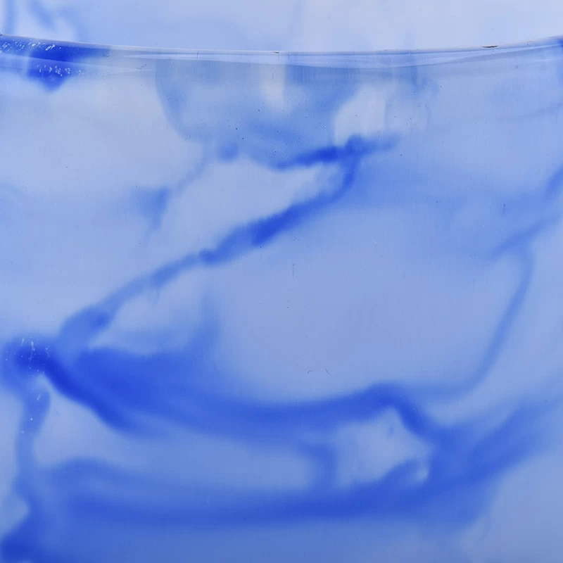 Barattoli di candela in vetro di marmo blu 12oz 12oz
