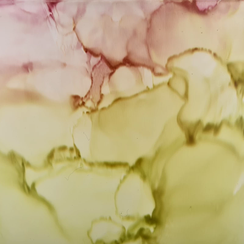 Yellow cloud marble effect 12oz glass candle jars.