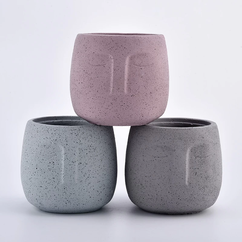 gray colored concrete candle jars for scented candle filling