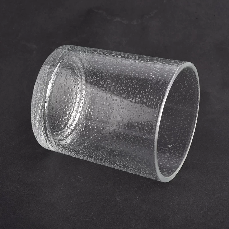 clear 10oz glass candle holders with rain drop painting