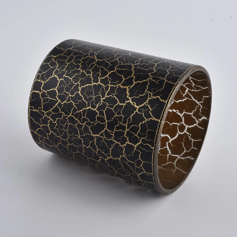 10oz black glass candle jars with speckle finish