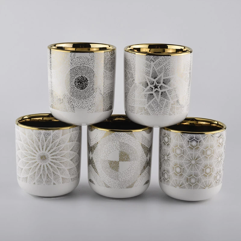 Vaso in ceramica decorativa con fondo curvo per la produzione di candele