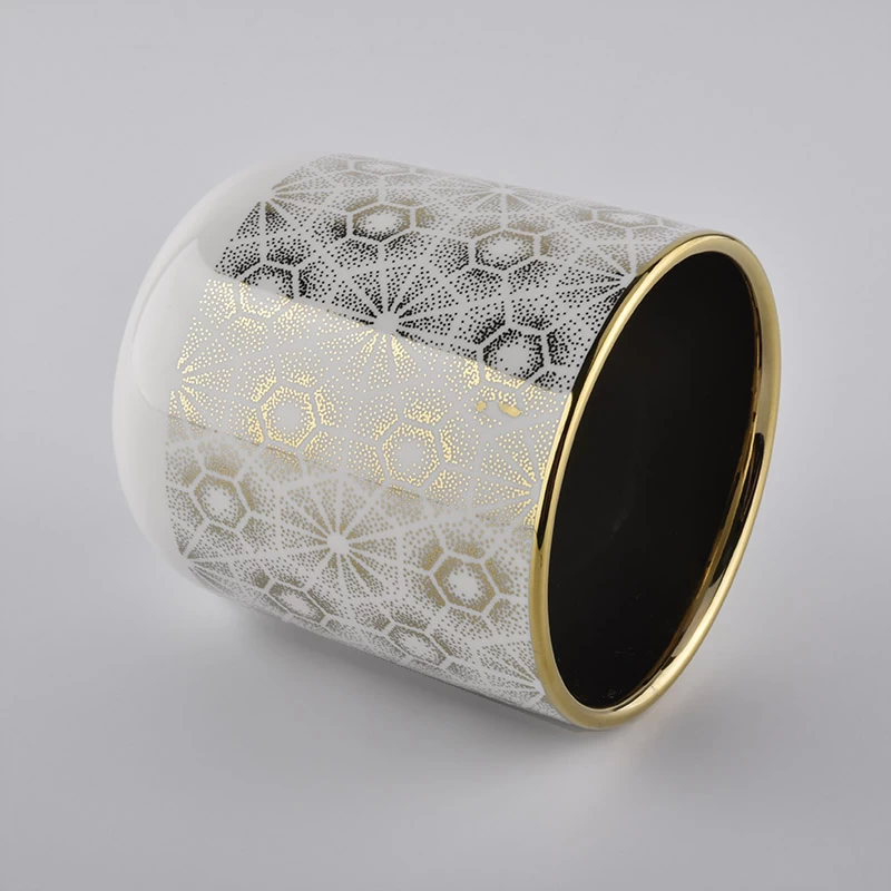 Vaso in ceramica decorativa con fondo curvo per la produzione di candele